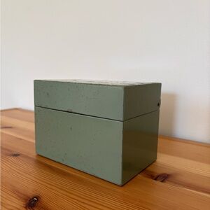 Vintage Metal Recipe Box - Pale Green